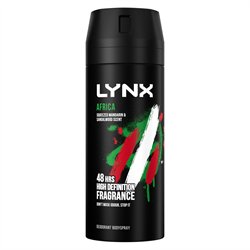 Buy Lynx Body Spray Africa 150ml - Premium Quality Toiletries Online - Product Image Buy Lynx Body Spray Africa 150ml - Premium Quality Toiletries Online - Product Image